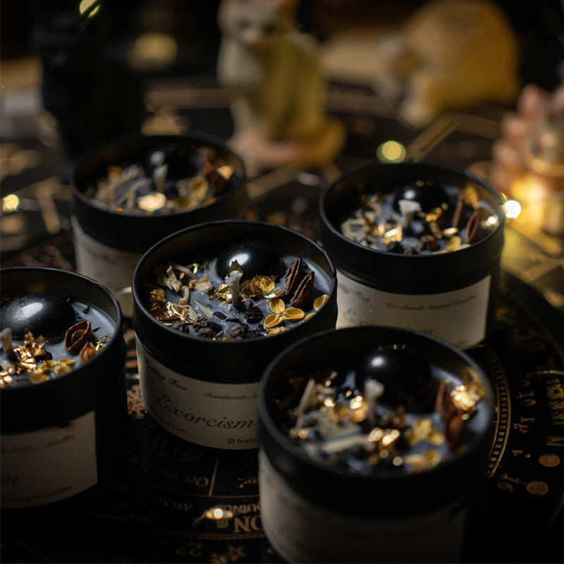Natural Herbal Crystal Scented Candle | Bamboo Scent