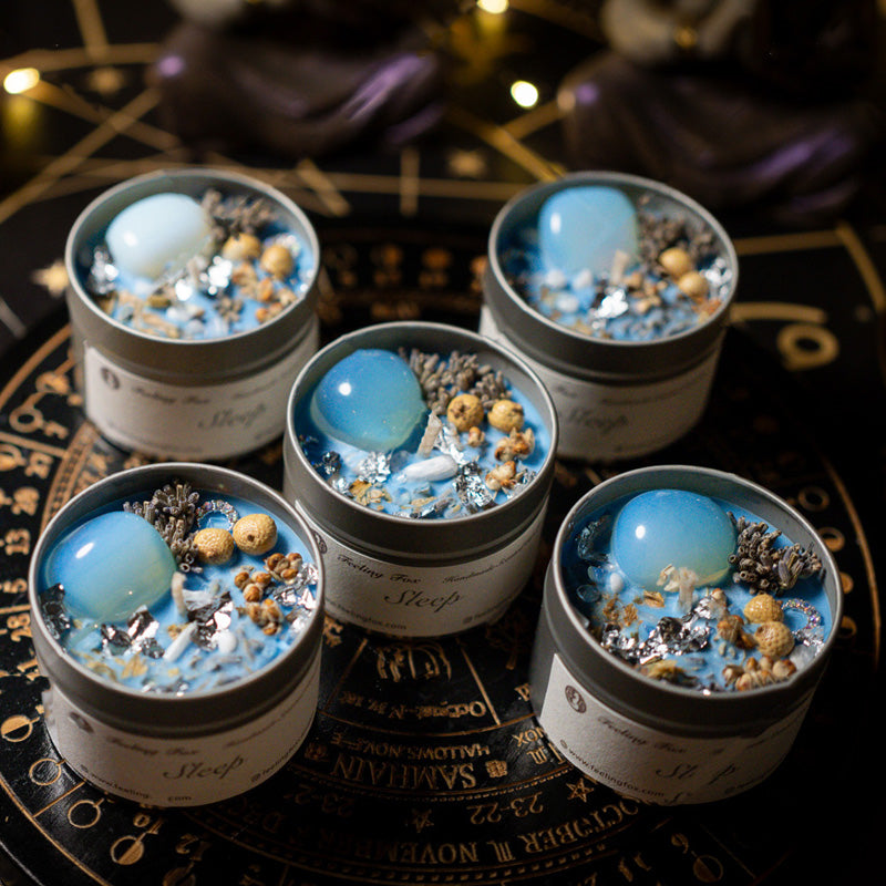 Lavender Blue Opal Crystal Aromatherapy Candle: Your Natural Remedy for Anxiety and Sleepless Nights